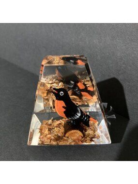 Vintage 1980s Modernist Lucite Oriole Bird Sculpture